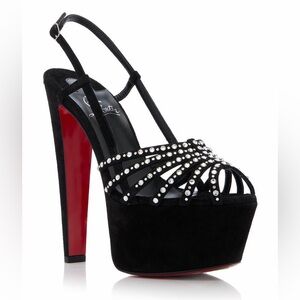 Christian Louboutin Vegastrassima Alta Crystal Platform Heels Size 39 new